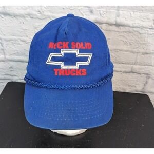Vintage Chevrolet Rock Solid Trucks Snapback Rope Hat Cap Blue #14